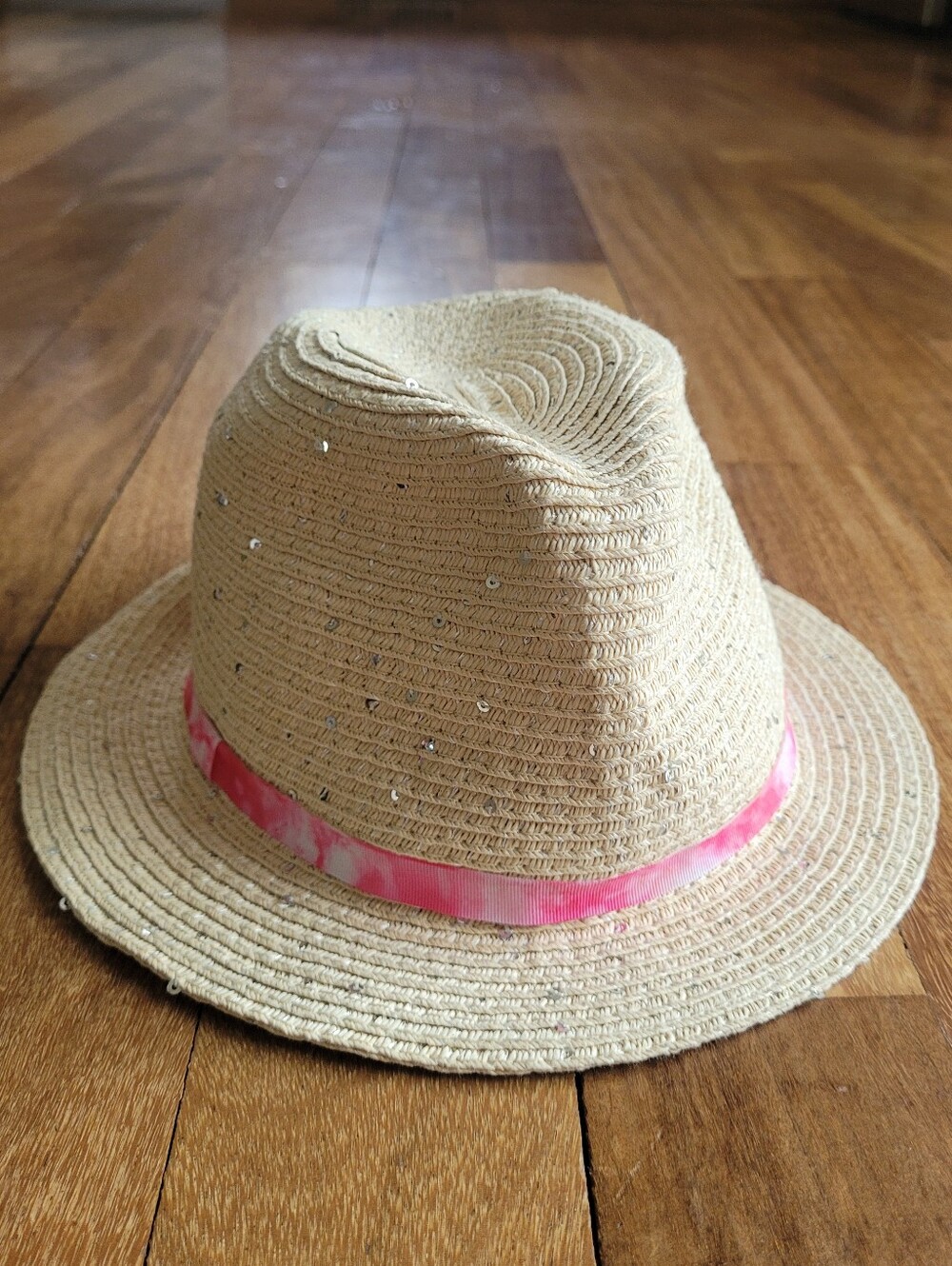 4-6 Girls Straw Fedora Hat Sequins Claire's